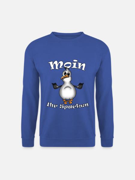 PLATTDEUTSCHER SPRUCH MIT MÖWE - Unisex Pullover - Royalblau