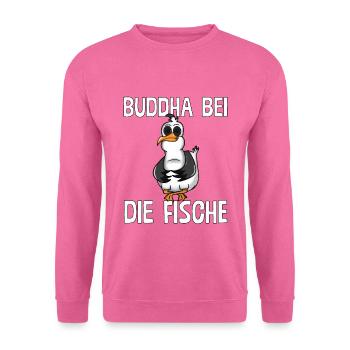 PLATTDEUTSCHER SPRUCH MIT MÖWE - Unisex Pullover - Pink - Vorne