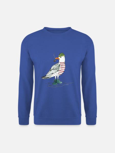PLATTDEUTSCHER SPRUCH MIT MÖWE - Unisex Pullover - Royalblau