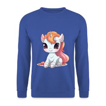 EINHORN SÜßIGKEITEN - Unisex Pullover - Royalblau - Vorne - Alina (178cm) & Michal (187cm)