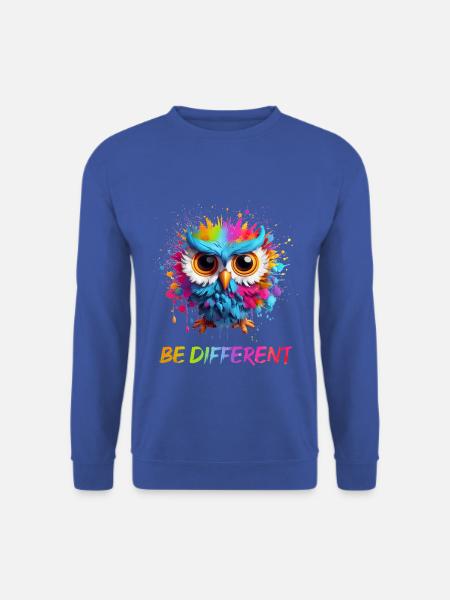 LUSTIGE BUNTE EULE - Unisex Pullover - Royalblau