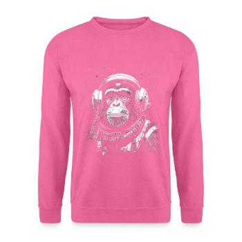 Astronaut Affe Weltraum Erkundung Abenteuer - Unisex Pullover - Pink - Vorne