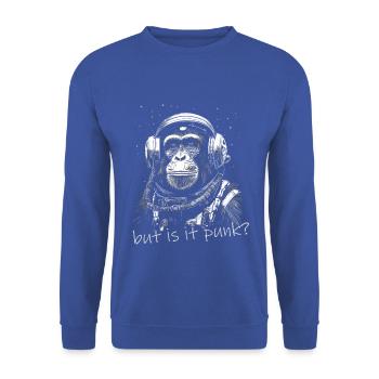 Astronaut Affe Weltraum Erkundung Abenteuer - Unisex Pullover - Royalblau - Vorne - Alina (178cm) & Michal (187cm)