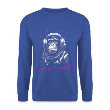 Astronaut Affe Weltraum Erkundung Abenteuer - Unisex Pullover - Royalblau - Vorne - Alina (178cm) & Michal (187cm)