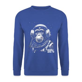 Astronaut Affe Weltraum Erkundung Abenteuer - Unisex Pullover - Royalblau - Vorne - Alina (178cm) & Michal (187cm)