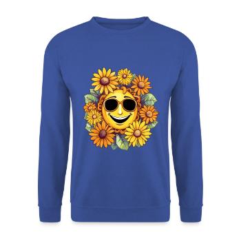 HAWAII OUTFIT - Unisex Pullover - Royalblau - Vorne - Alina (178cm) & Michal (187cm)