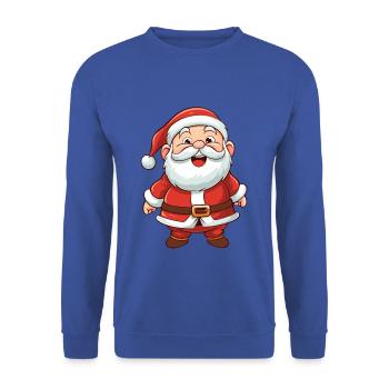 WEIHNACHTSOUTFIT FAMILIE RENTIER GRAFIK - Unisex Pullover - Royalblau - Vorne - Alina (178cm) & Michal (187cm)