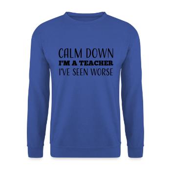 professeur - Sweat-shirt Unisexe - bleu royal - Devant - Alina (178cm) & Michal (187cm)