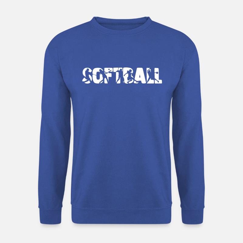 SOFTBALL - White - Unisex Sweatshirt - royal blue