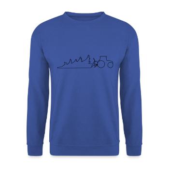 Traktor Forstwirt Seilwinde Spruch Landwirtschaft - Unisex Pullover - Royalblau - Vorne - Alina (178cm) & Michal (187cm)