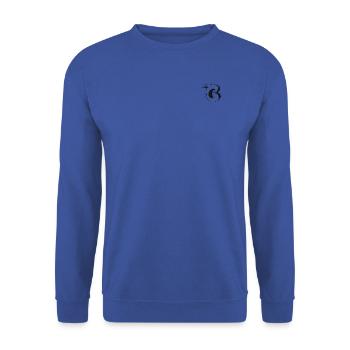 C - Unisex Pullover - Royalblau - Vorne - Alina (178cm) & Michal (187cm)