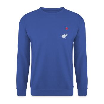 Ratte mit Ballon - Party - Geburtstag - Geschenk - Unisex Pullover - Royalblau - Vorne - Alina (178cm) & Michal (187cm)