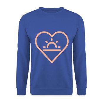 Sonne im Herz - Unisex Pullover - Royalblau - Vorne - Alina (178cm) & Michal (187cm)