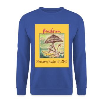 Shroom State of Mind - Unisex Pullover - Royalblau - Vorne - Alina (178cm) & Michal (187cm)