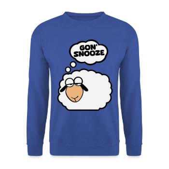 Schlafschaf englisch - Unisex Pullover - Royalblau - Vorne - Alina (178cm) & Michal (187cm)