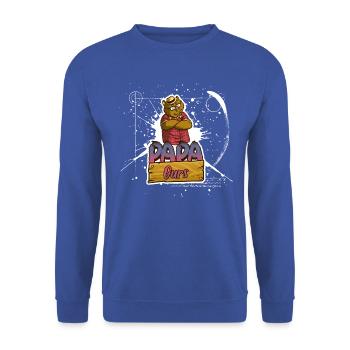 Papa ours. Fête des pères - Sweat-shirt Unisexe - bleu royal - Devant - Alina (178cm) & Michal (187cm)