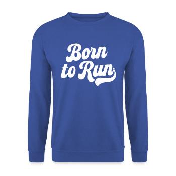 Né pour courir - Sweat-shirt Unisexe - bleu royal - Devant - Alina (178cm) & Michal (187cm)