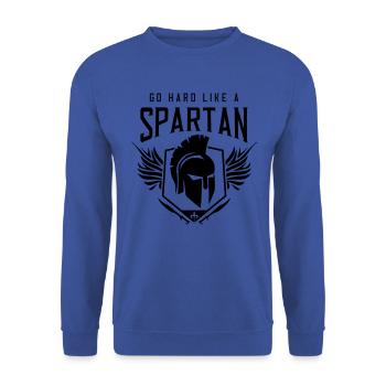 motivation spartiate remise en forme spartiate - Sweat-shirt Unisexe - bleu royal - Devant - Alina (178cm) & Michal (187cm)