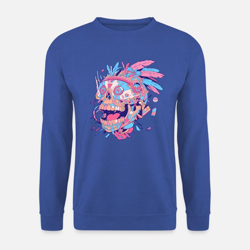 Tribal Techno Schädel - Unisex Pullover - Royalblau