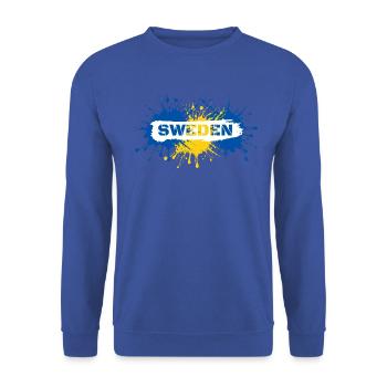 Swedish in modern street-art style - Sweden - Unisex Sweatshirt - royal blue - Front - Alina (178cm) & Michal (187cm)
