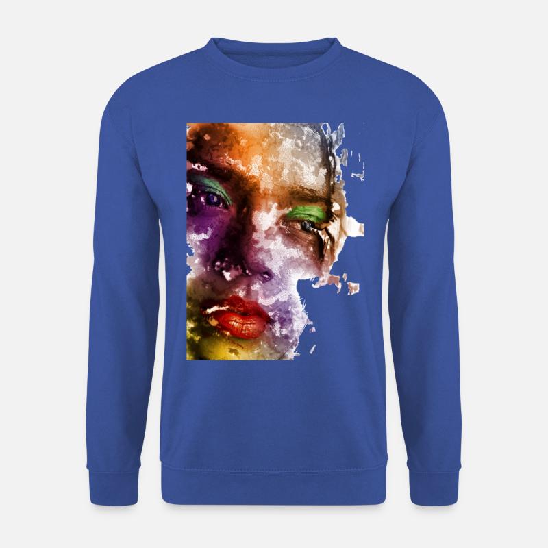 Farbiges Frauen Gesicht - Unisex Pullover - Royalblau