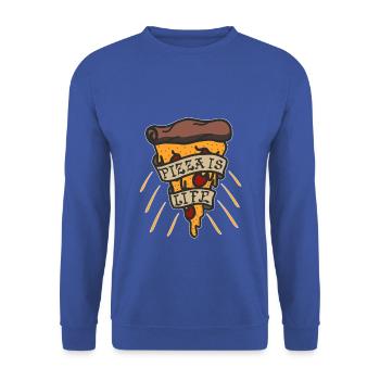 Pizza Is Life - Unisex Sweatshirt - royal blue - Front - Alina (178cm) & Michal (187cm)
