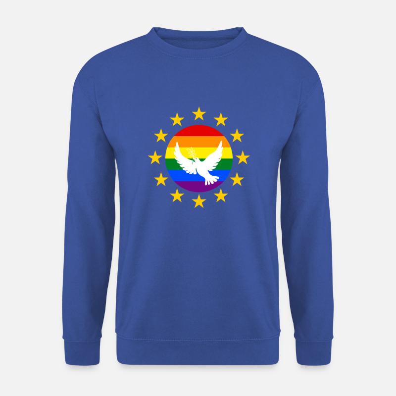 Europa EU Sterne Friedenstaube Regenbogenflagge - Unisex Pullover - Royalblau