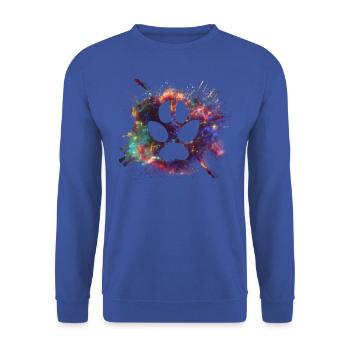 Dog's Paw Space Stars Cassiopeia - Unisex Sweatshirt - royal blue - Front - Alina (178cm) & Michal (187cm)