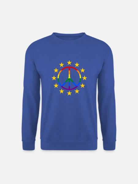 Europa EU Sterne Peacezeichen Regenbogen - Unisex Pullover - Royalblau
