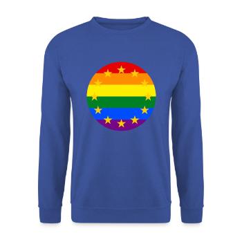 EU stars on rainbow European flag - Unisex Sweatshirt - royal blue - Front - Alina (178cm) & Michal (187cm)