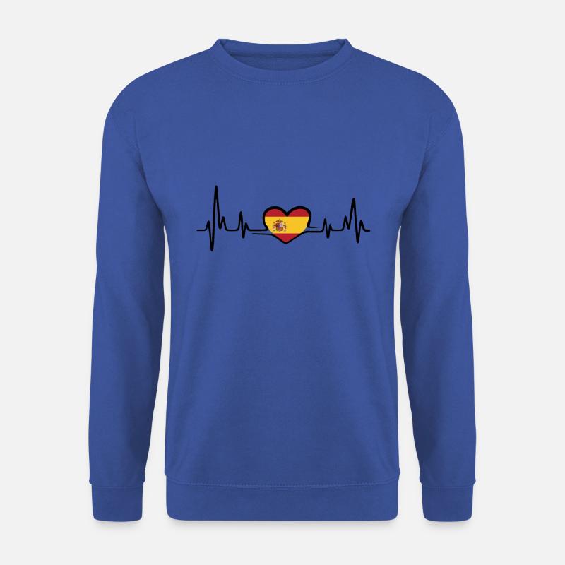 Spanien Herz Heartbeat Flagge Madrid Geschenk - Unisex Pullover - Royalblau