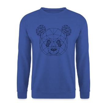 Panda 1- low poly geometry panda head - Unisex Sweatshirt - royal blue - Front - Alina (178cm) & Michal (187cm)