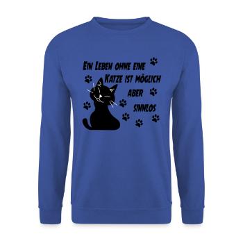 KATZE - KATZE - KATZE - KATZE - Unisex Pullover - Royalblau - Vorne - Alina (178cm) & Michal (187cm)