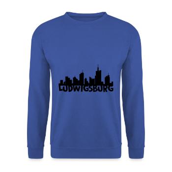 Ludwigsburg Skyline - Unisex Pullover - Royalblau - Vorne - Alina (178cm) & Michal (187cm)