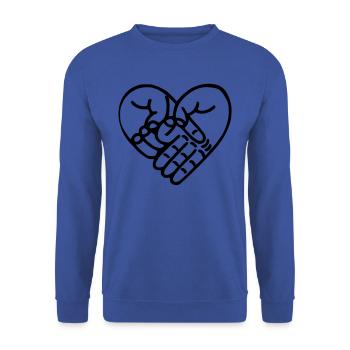 Lel herz - Unisex Pullover - Royalblau - Vorne - Alina (178cm) & Michal (187cm)