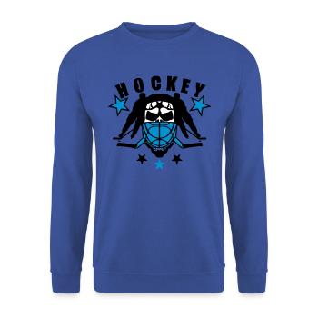 Hockeyschläger Kopf Tod Helm Spieler Spieler Logo - Unisex Pullover - Royalblau - Vorne - Alina (178cm) & Michal (187cm)