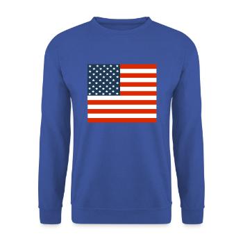 USA Flag Stars and Stripes - Unisex Sweatshirt - royal blue - Front - Alina (178cm) & Michal (187cm)
