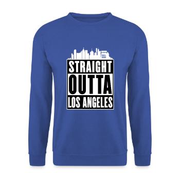 Straight Outta Los Angeles - Unisex Pullover - Royalblau - Vorne - Alina (178cm) & Michal (187cm)