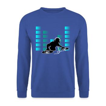 DJ - Unisex Pullover - Royalblau - Vorne - Alina (178cm) & Michal (187cm)