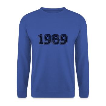 1989 - Sweat-shirt Unisexe - bleu royal - Devant - Alina (178cm) & Michal (187cm)