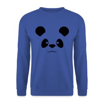 Süßer Panda - Lustiges Tier Design - Unisex Pullover - Royalblau - Vorne - Alina (178cm) & Michal (187cm)