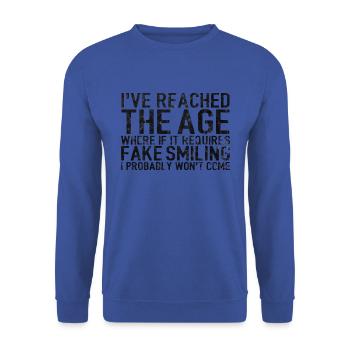 20 30 40 50 60 Birthday Gift Funny saying - Unisex Sweatshirt - royal blue - Front - Alina (178cm) & Michal (187cm)