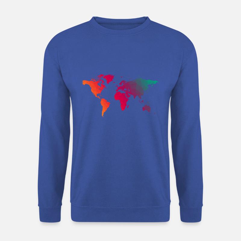 Weltkarte bunt - Unisex Pullover - Royalblau