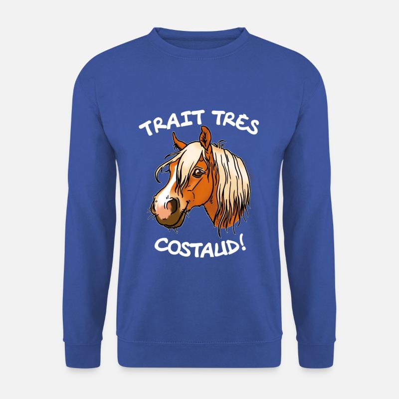 Cheval de trait comtois (texte blanc) - Sweat-shirt Unisexe - bleu royal