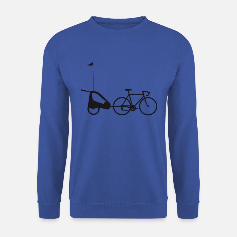 Rennrad mit Kinderwagen Anhänger - Unisex Pullover - Royalblau