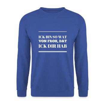 du bist mein Schatz - Unisex Pullover - Royalblau - Vorne - Alina (178cm) & Michal (187cm)