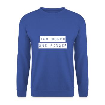 ich zeige dir meinen Stinkefinger - Unisex Pullover - Royalblau - Vorne - Alina (178cm) & Michal (187cm)