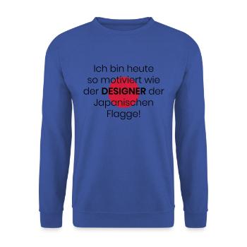 Faul Faultier Null Bock Motivation Japan Geschenk - Unisex Pullover - Royalblau - Vorne - Alina (178cm) & Michal (187cm)
