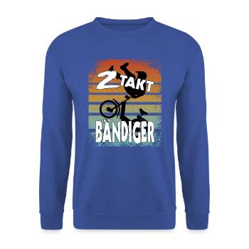 2 Act Tamer - Moped Mofa Scooter fun Gift - Unisex Sweatshirt - royal blue - Front - Alina (178cm) & Michal (187cm)