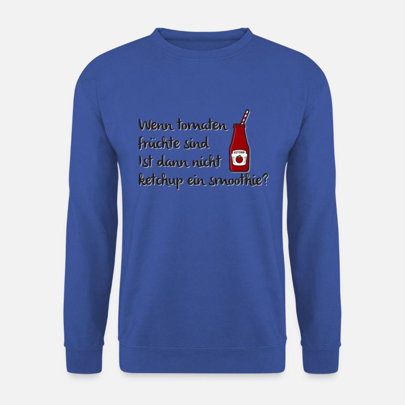 Ketchup=Smoothie < Tomate=Frucht > lustige Tomaten - Unisex Pullover - Royalblau